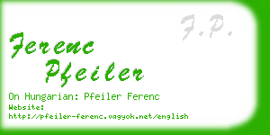 ferenc pfeiler business card